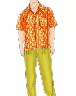 Выкройка: брюки с поясом на резинке арт. ВКК-1951-1-ЛК0006042