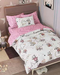 Поплин 150 ш. 105 гр. Мишки брусничные рис. 7595/2 арт. ПДУ-47-1-Б00409.021