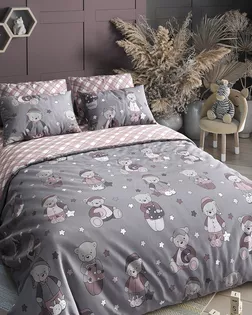 Поплин 150 ш. 105 гр. Мишки розовые рис. 7645/2 арт. ПДУ-65-1-Б00409.039