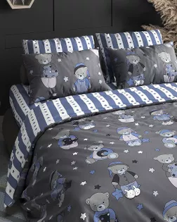 Поплин 150 ш. 105 гр. Мишки синие комп. рис. 7646/1 арт. ПДУ-67-1-Б00409.041