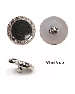 Пуговицы пластик TBY.B308 цв.черный/золото 28L на ножке 50шт арт. ППМ-236-1-46284