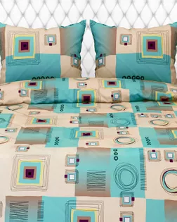 Бязь арт. 262 набивная  шир.150 пл.138+-7  рис. 172  Графика  вид 4/1  бирюзовый арт. ХВ-1061-1-Б00431.029