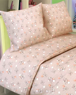 Бязь арт. 262 набивная  шир.150 пл.138+-7  рис. 162   Зайчишки  вид 1/1  бежевый арт. ХВ-1184-1-Б00431.076