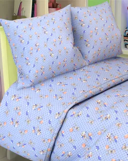 Бязь арт. 262 набивная  шир.150 пл.138+-7  рис. 162   Зайчишки  вид 4  голубой арт. ХВ-1185-1-Б00431.077