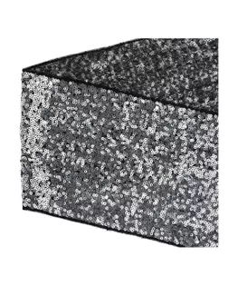 Тесьма с пайетками на сетке ш.15см (черный/серебро) (13.7м) арт. ТМ-8465-1-46038