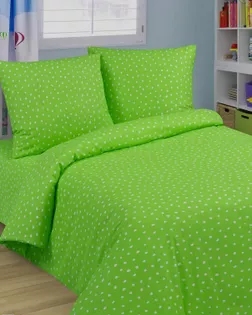 Бязь наб., шир. 150см,  пл 120+-2. 100% хл. рис 500206/2 Горошки зел арт. ХВ-1280-1-Б00525.016