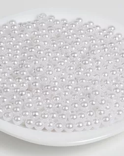 Бусины MAGIC 4 HOBBY круглые перламутр 6мм цв.033 белоснежный уп.50г (483шт) арт. БЖР-120-1-48693