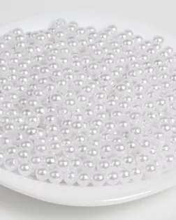Бусины MAGIC 4 HOBBY круглые перламутр 10мм цв.033 белоснежный уп.500г (960шт) арт. БЖР-121-1-48695