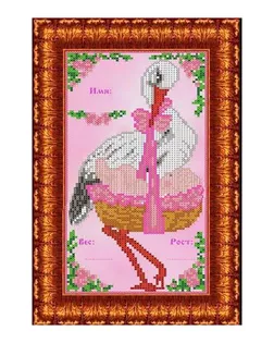 Рисунок на ткани КАРОЛИНКА Метрика девочка 15х24,4 см арт. ВЫШ-81-1-46016