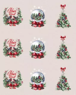 Новогодние снегири (Рогожка набивная) арт. РЖК-386-1-0896.083