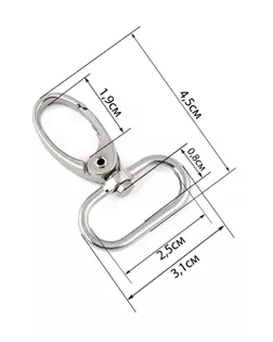 Карабин ш.2,5см (12шт) арт. КА-73-1-38049