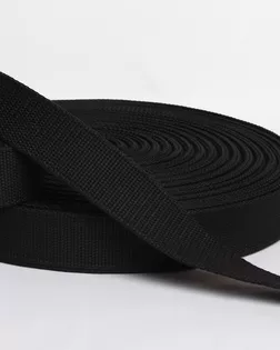 Лента стропа черный 35мм хлопок, 50м арт. ПРС-5162-1-ПРС00-00001903