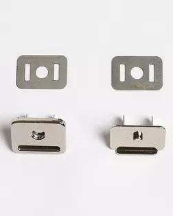 Кнопка магнитная на усиках никель 17х22мм металл арт. ПРС-1339-1-ПРС0031405