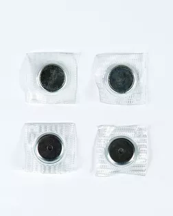 Кнопка магнитная пришивная прозрачный/серебро d-18мм полиэтилен/металл арт. ПРС-2148-1-ПРС0034184