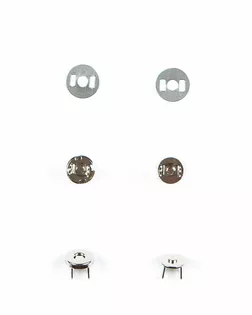 Кнопка магнитная на усиках никель 8,5мм металл арт. ПРС-2183-1-ПРС0034250