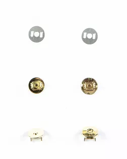 Кнопка магнитная на усиках золото 10,5мм металл арт. ПРС-2184-3-ПРС0034254
