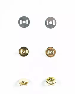 Кнопка магнитная на усиках золото 12,5мм металл арт. ПРС-2185-3-ПРС0034257