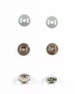 Кнопка магнитная на усиках никель 15мм металл арт. ПРС-2186-1-ПРС0034258