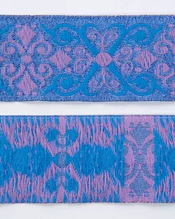 Тесьма жаккардовая с люрексом голубой 33мм полиэстер арт. ПРС-2638-4-ПРС0044400