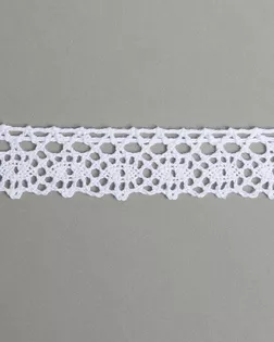 Тесьма вязаная ажурная белый 22мм хлопок арт. ПРС-4066-1-ПРС0050002