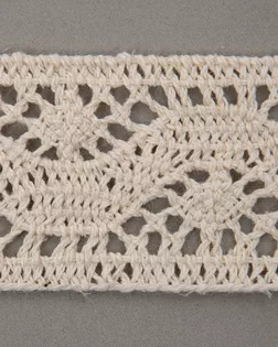 Тесьма вязаная ажурная бежевый 32мм хлопок арт. ПРС-2800-1-ПРС0050011