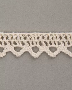 Тесьма вязаная ажурная бежевый 11мм хлопок арт. ПРС-2802-1-ПРС0050013