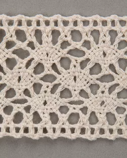 Тесьма вязаная ажурная бежевый 38мм хлопок арт. ПРС-2803-1-ПРС0050014