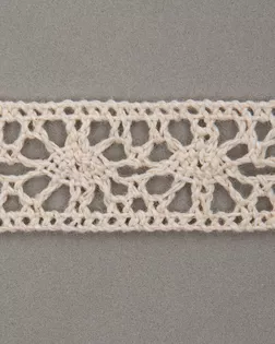Тесьма вязаная ажурная бежевый 15мм хлопок арт. ПРС-2808-1-ПРС0050019