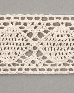 Тесьма вязаная ажурная бежевый 42мм хлопок арт. ПРС-2811-1-ПРС0050021