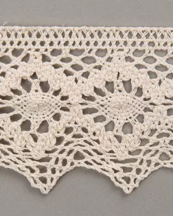 Тесьма вязаная ажурная бежевый 61мм хлопок арт. ПРС-2813-1-ПРС0050025