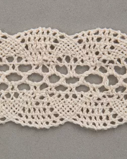 Тесьма вязаная ажурная бежевый 30мм хлопок арт. ПРС-2814-1-ПРС0050026