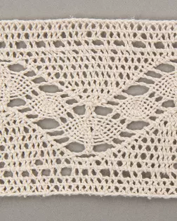 Тесьма вязаная ажурная бежевый 60мм хлопок арт. ПРС-2819-1-ПРС0050031