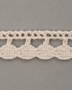 Тесьма вязаная ажурная бежевый 12мм хлопок арт. ПРС-2822-2-ПРС0050037