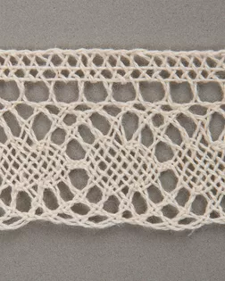 Тесьма вязаная ажурная бежевый 25мм хлопок арт. ПРС-2825-2-ПРС0050042