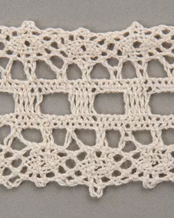 Тесьма вязаная ажурная бежевый 48мм хлопок арт. ПРС-2827-1-ПРС0050045