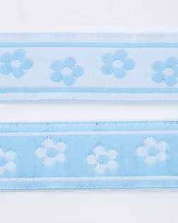 Тесьма жаккардовая голубой 17мм полиэстер арт. ПРС-2824-2-ПРС0005006