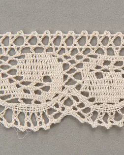 Тесьма вязаная ажурная бежевый 35мм хлопок арт. ПРС-2838-1-ПРС0050166