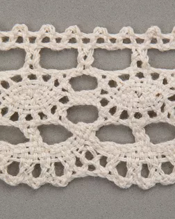 Тесьма вязаная ажурная бежевый 35мм хлопок арт. ПРС-2839-2-ПРС0050168