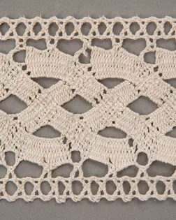 Тесьма вязаная ажурная бежевый 60мм хлопок арт. ПРС-2846-2-ПРС0050177