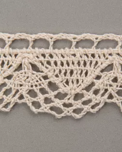 Тесьма вязаная ажурная бежевый 32мм хлопок арт. ПРС-2793-2-ПРС0050194