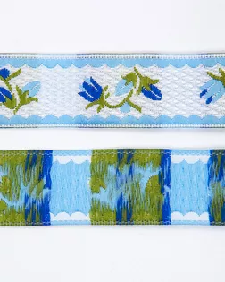 Тесьма жаккардовая голубой 20мм 100% полиэстер арт. ПРС-2902-1-ПРС0005069