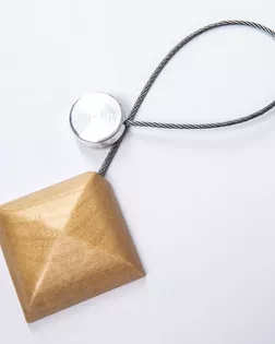 Подхват шторный с магнитом светлое дерево 16см металл/дерево арт. ПРС-2936-1-ПРС0051015