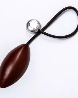 Подхват шторный с магнитом темное дерево 16см кожа/дерево арт. ПРС-2940-2-ПРС0051021