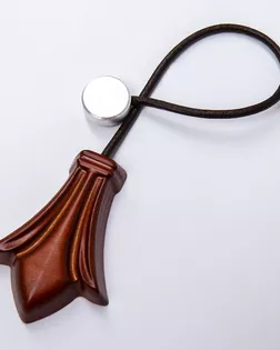 Подхват шторный с магнитом темное дерево 16см кожа/дерево арт. ПРС-2943-2-ПРС0051025