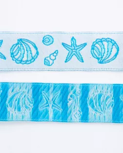 Тесьма жаккардовая голубой 20мм полиэстер арт. ПРС-2972-3-ПРС0005144