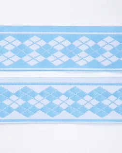 Тесьма жаккардовая голубой 25мм 100% полиэстер, 10м арт. ПРС-4962-1-ПРС0005165