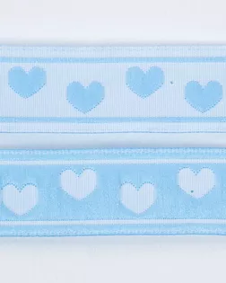 Тесьма жаккардовая голубой 17мм 100% полиэстер арт. ПРС-3048-1-ПРС0005206