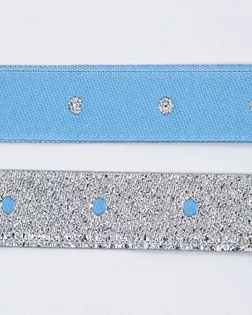 Тесьма жаккардовая голубой 12мм 100% полиэстер арт. ПРС-3292-1-ПРС0005307