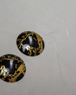 Подхват шторный с магнитом черный/золото 35мм леска/пластмасса арт. ПРС-3673-1-ПРС0055009