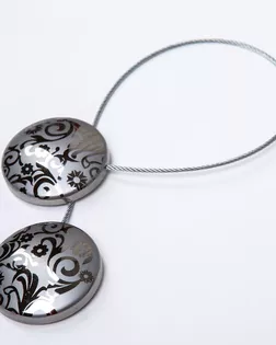 Подхват шторный с магнитом черный никель 45мм металл/пластмасса арт. ПРС-3680-5-ПРС0055028